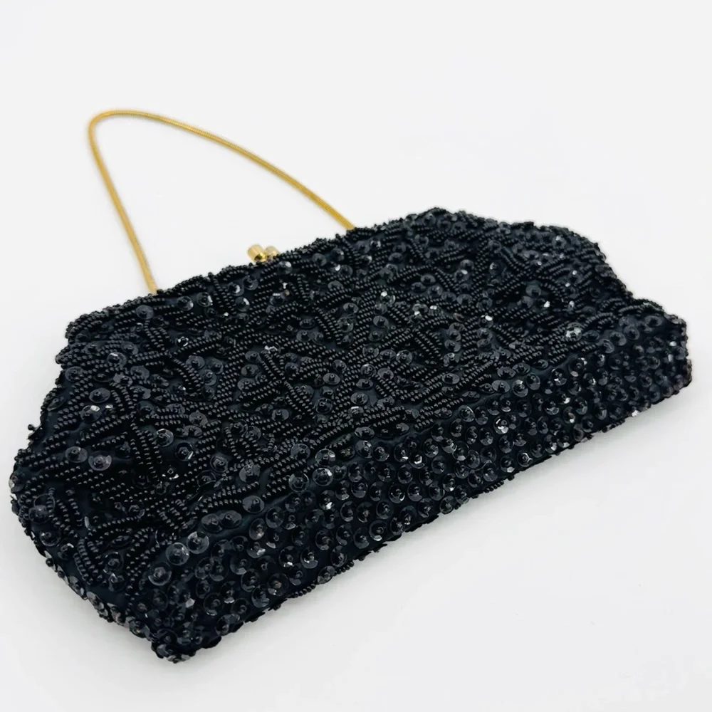 Vintage 50’s Beaded/Sequin Evening Bag/Cocktail Clutch - Picture 4 of 10